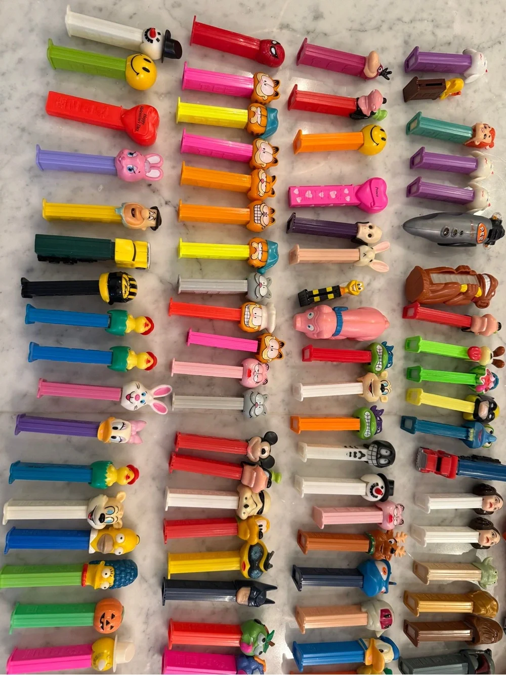 Huge Lot of 126 PEZ Dispensers 1990s-2010s Disney Star Wars Garfield Holiday